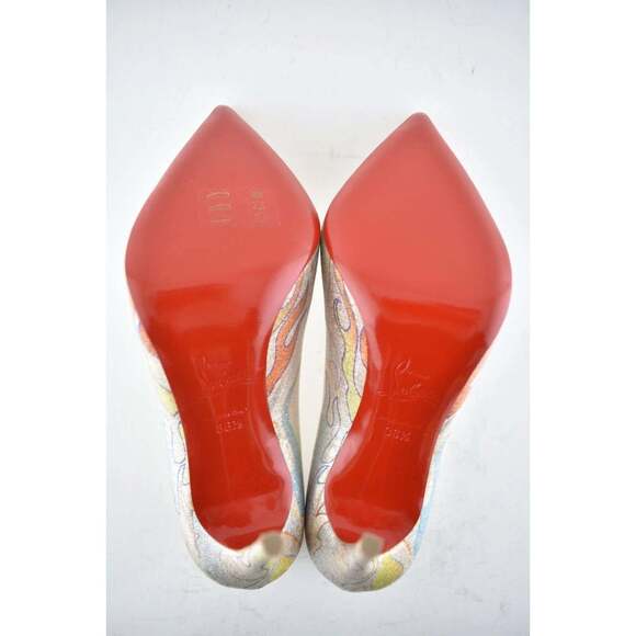 Christian Louboutin Pigalle Follies 100 Lurex Flame Orange Red Heel Pump 36.5 - Picture 12 of 12